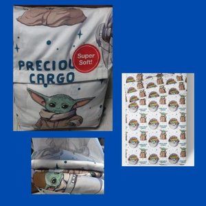 New Star Wars "The Mandalorian Precious Cargo" 2pc Twin Sheet Set